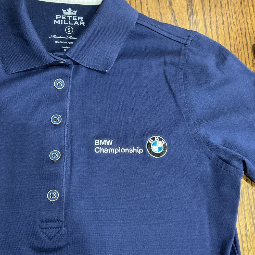 BMW Golf Championship polo shirt Peter Millar navy blue top